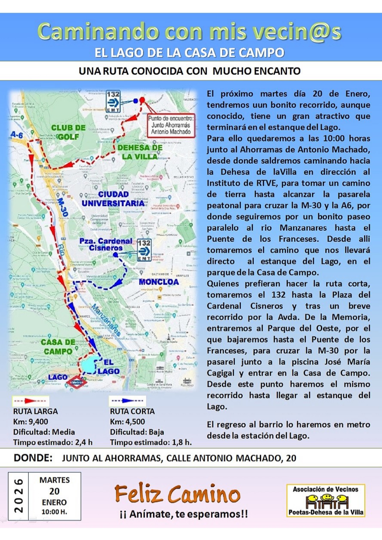 CAMINATA DEL BARRIO A LA CASA DE CAMPO