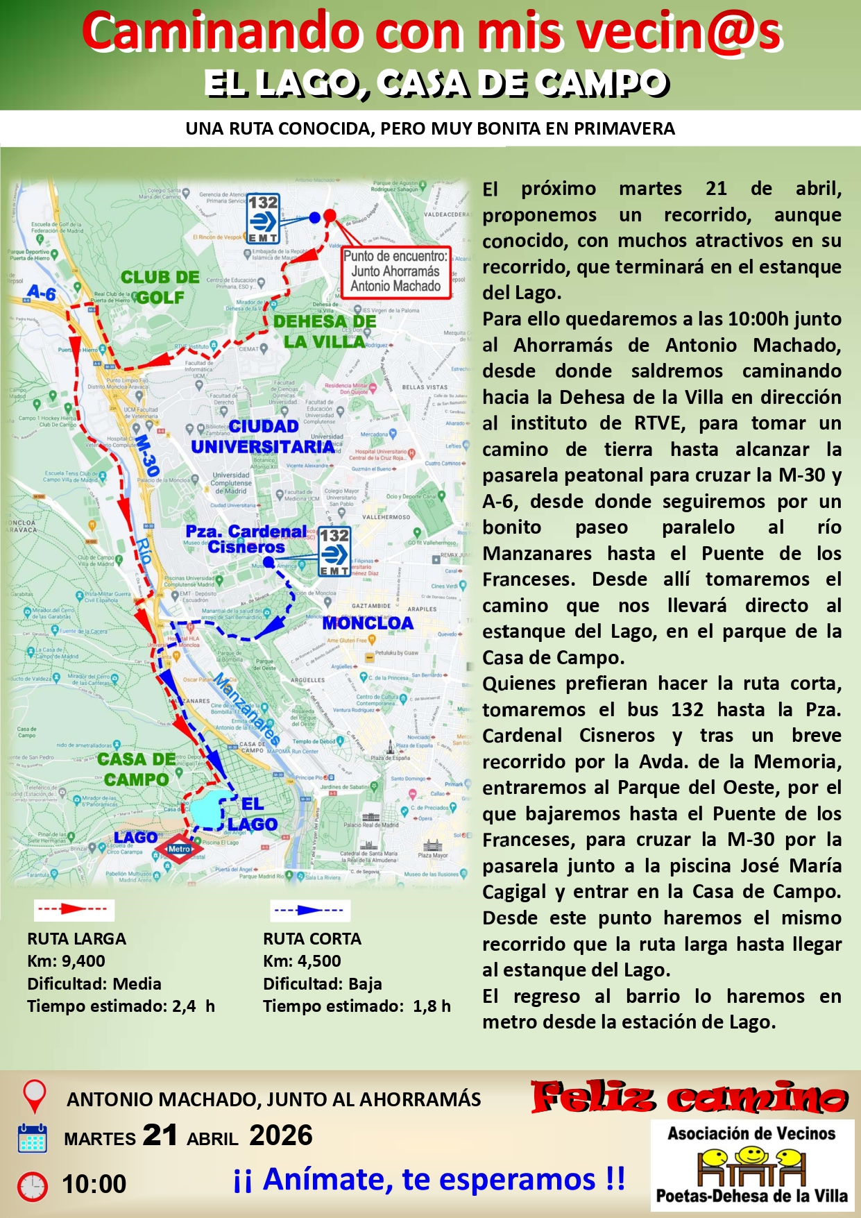 CAMINATA DEL BARRIO A LA CASA DE CAMPO
