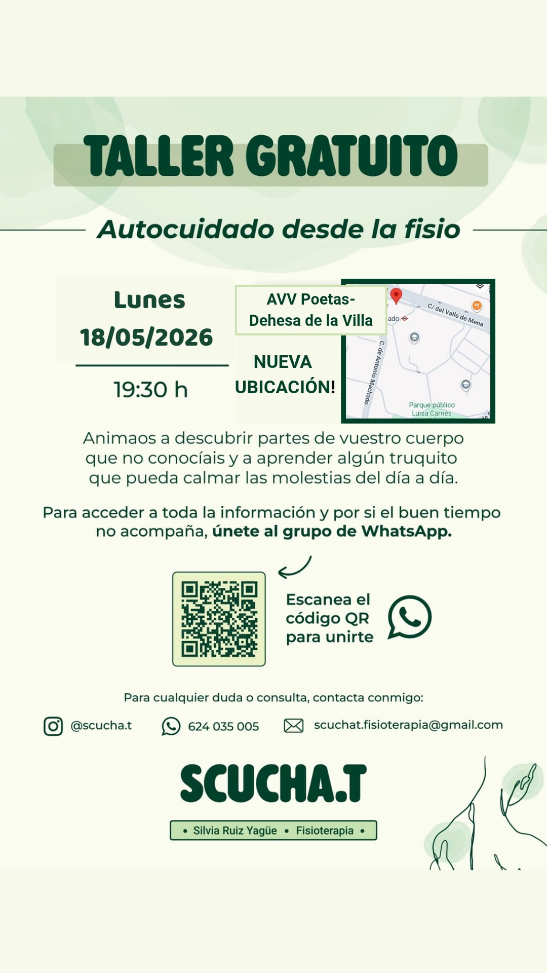 Taller gratuito de fisioterapia