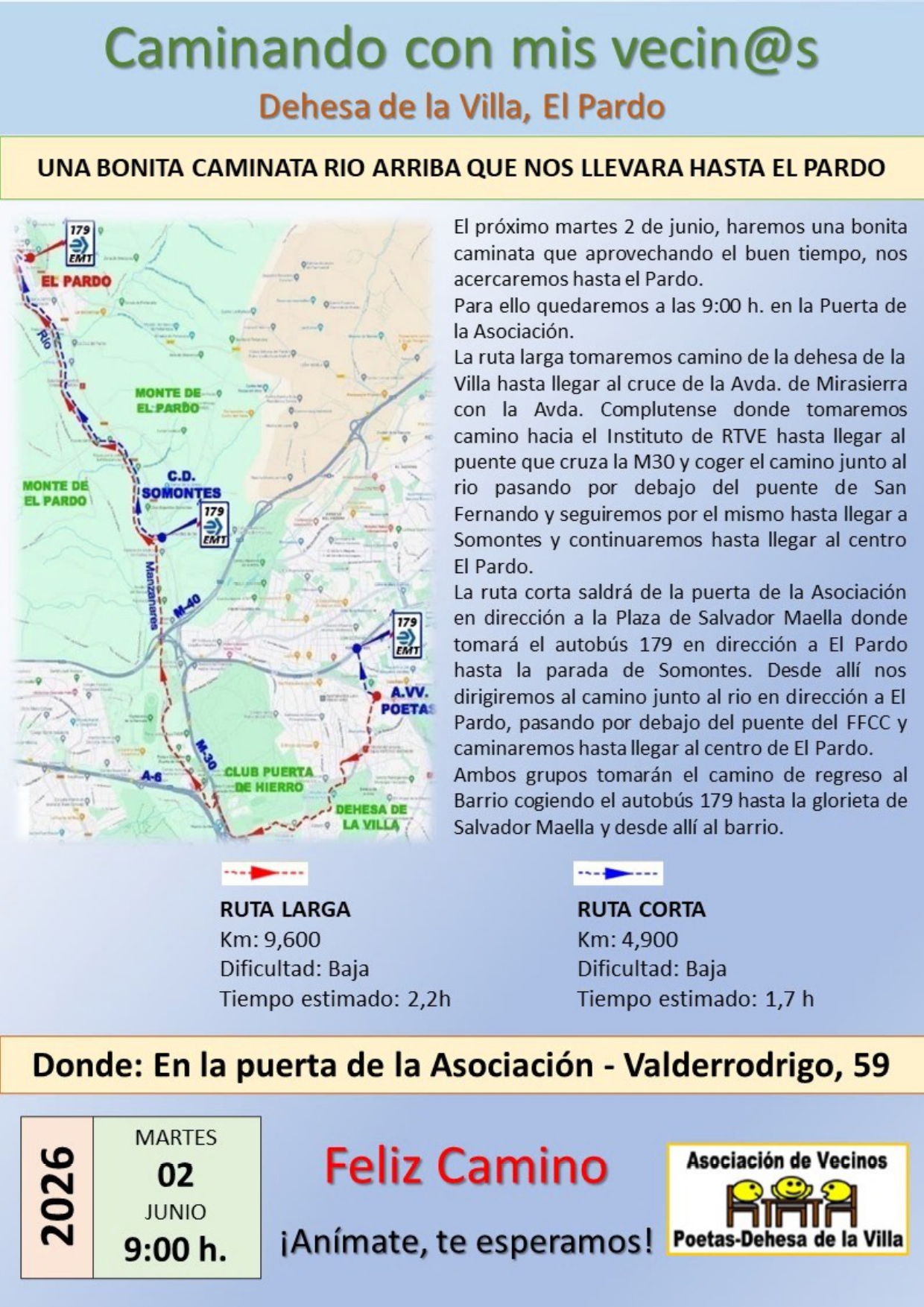 Caminata de Ciudad de los Poetas a El Pardo