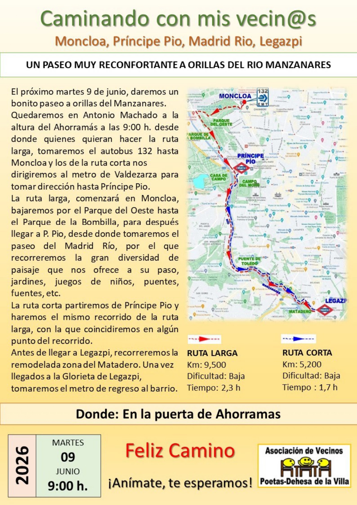 CAMINATA MONCLOA A LEGAZPI POR MADRID RÍO
