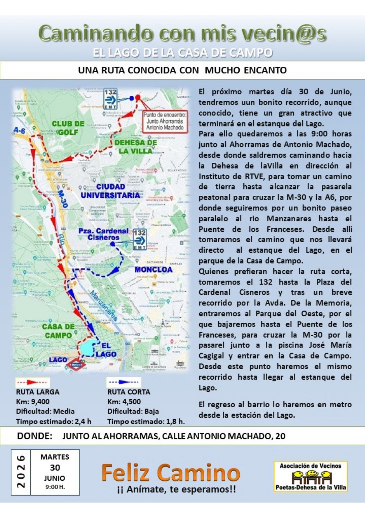 CAMINATA DEL BARRIO A LA CASA DE CAMPO